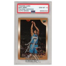Mike Bibby 1998-99 Topps Rookie Autograph Card #196 PSA/DNA 10