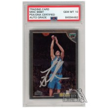 Mike Bibby 1998-99 Topps Chrome Rookie Autograph Card #196 PSA/DNA 10