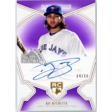 Bo Bichette 2020 Topps Definitive Purple Rookie Autograph Card #DRA-BOB 4/10