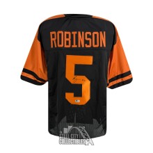 Bijan Robinson Autographed Texas Custom Black/Orange Football Jersey - BAS