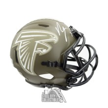 Bijan Robinson Autographed Atlanta Salute to Service Mini Replica Football Helmet - BAS