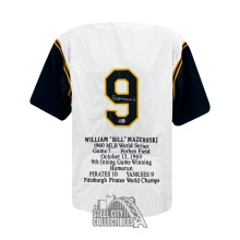 Bill Mazeroski Autographed Pittsburgh Stats Custom White Baseball Jersey - BAS