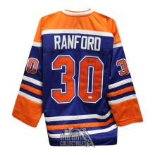 Bill Ranford Autographed Edmonton Custom Blue Hockey Jersey - JSA