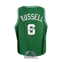 Bill Russell Autographed Boston Custom Green Basketball Jersey - PSA/DNA
