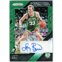 Larry Bird 2018-19 Panini Prizm Sensational Signatures Green Scope Autograph Card #SS-LBD 8/8