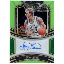 Larry Bird 2020-21 Panini Select Green Prizm Autograph Card #SG-LBD 03/35