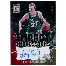 Larry Bird 2021-22 Panini Donruss Elite Impact Red & Gold Autograph Card 07/10