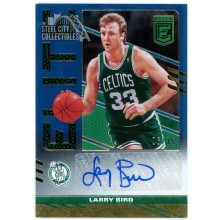 Larry Bird 2021-22 Panini Donruss Elite Blue Auto Card 06/35 (Corner Ding)