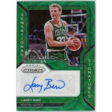 Larry Bird 2020-21 Panini Prizm Sensational Signatures Green Scope Autograph Card #SS-LBI 4/8