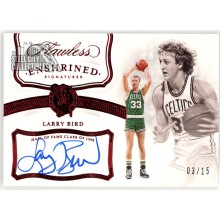 Larry Bird 2019-20 Panini Flawless Enshrined Ruby Autograph Card #ES-LBD 03/15