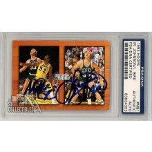 Larry Bird & Magic Johnson 1993 Skybox Hoops Dual Autograph Card #MB1 PSA/DNA