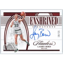 Larry Bird 2021-22 Panini Flawless Enshrined Ruby Autograph Card #ENS-LBI 10/15