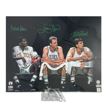 Boston Celtics Big 3, Bird / Parrish / McHale Autographed 16x20 Photograph- BAS
