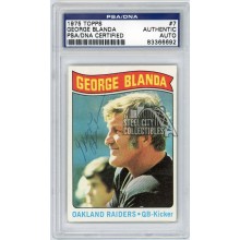 George Blanda 1975 Topps Football Autograph Card #7 PSA/DNA