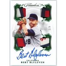 Bert Blyleven 2020 Panini Flawless Quad Patch Autograph Card #QPS-BB 4/5