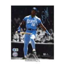 Bo Jackson Autographed Kansas City Royals 8x10 Baseball Photo - BAS (Black Background)