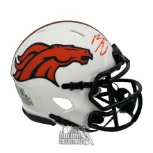 Bo Nix Autographed Denver Lunar Eclipse Mini Football Helmet - BAS