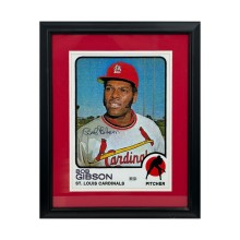 Bob Gibson Autographed St Louis 11x14 Framed Photo - MLB (1973 Topps)