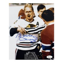 Bobby Hull Autographed Chicago Blackhawks 8x10 Hockey Photo - JSA (Bloody)