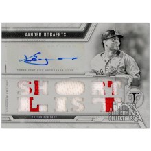 Xander Bogaerts 2020 Topps Triple Threads Game-Used Patch Autograph White Whale Printing Plate Card #TTAR-XB2 1/1