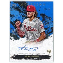 Alec Bohm 2021 Topps Inception Rookies & Emerging Stars Blue Autograph Card #RESA-AB 18/25