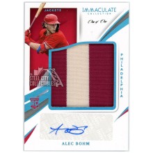 Alec Bohm 2021 Panini Immaculate Platinum Jackets Rookie Patch Autograph Card #J-AB 1/1