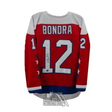Peter Bondra Autographed Washington Custom Red Hockey Jersey - BAS