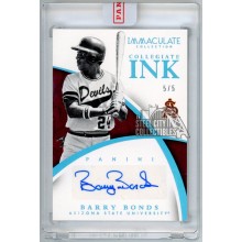 Barry Bonds 2015 Panini Immaculate Collegiate Ink Platinum Autograph Card #8 5/5
