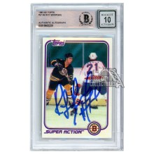 Ray Bourque 1981-82 Topps Super Action East Autograph Card #126 BAS 10