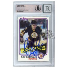 Ray Bourque 1981-82 Topps Autograph Card #5 BAS 10