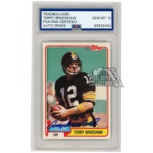 Terry Bradshaw 1981 Topps Autograph Card #375 PSA/DNA 10