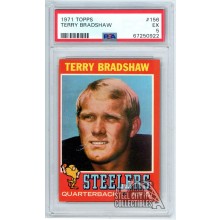 Terry Bradshaw 1971 Topps Rookie Card #156 PSA 5 EX