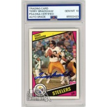 Terry Bradshaw 1984 Topps Autograph Card #162 PSA/DNA 10 (Sticker On Back)