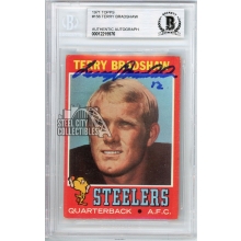 Terry Bradshaw 1971 Topps Autograph Rookie Card #156 BAS