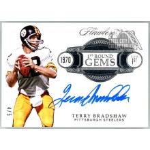 Terry Bradshaw 2017 Panini Flawless 1st Round Gems Autograph Card #FG-TB 4/5