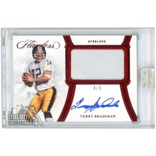 Terry Bradshaw 2020 Panini Flawless Ruby Patch Autograph Card #PA-TBA 4/5