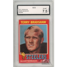 Terry Bradshaw 1971 Topps Football Rookie Card #156 ECG 7.5 EX-MT