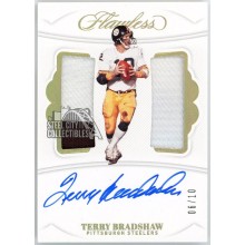 Terry Bradshaw 2019 Panini Flawless Dual Patch Autograph Card #DPA-TB 6/10