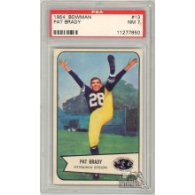 Pat Brady 1954 Bowman Football Rookie Card #13 PSA 7 NM
