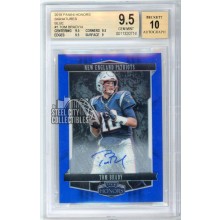 Tom Brady 2018 Panini Honors Blue Autograph Card #1 3/4 BGS 9.5