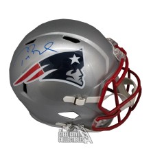 Tom Brady Autographed New England Speed Full Size Football Helmet - Fanatics (Blue Ink)