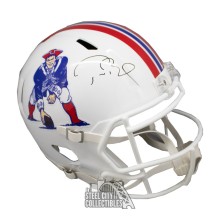 Tom Brady Autographed New England Throw Back Full Size Football Helmet - Fanatics