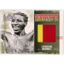Livingstone Bramble 2011 ITG Ringside Boxing Gold Trunks Card #AM-53 /10 (Yellow&Red)
