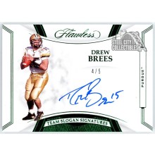Drew Brees 2020 Panini Flawless Collegiate Emerald Autograph Card #9 4/5
