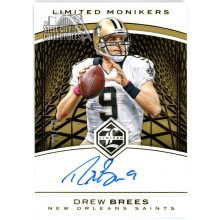Drew Brees 2016 Panini Limited Monikers Autograph Card #LM-DBS 06//10