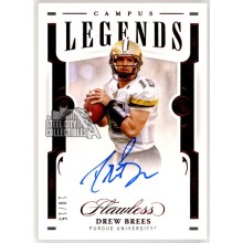 Drew Brees 2021 Panini Flawless Collegiate Campus Legends Ruby Auto Card 10/15