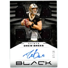 Drew Brees 2020 Panini Black Capstones Quad Patch Autograph Card #11 07/10