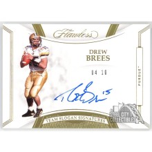 Drew Brees 2020 Panini Flawless Collegiate Team Slogan Holo Gold Auto Card 04/10