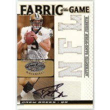 Drew Brees 2007 Donruss Leaf Certified Materials Fabric of the Game Jersey Autograph Card #FOG-32 2/5