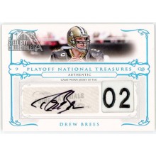 Drew Brees 2007 Playoff National Treasures Tag Patch Autograph Card #10 1/1